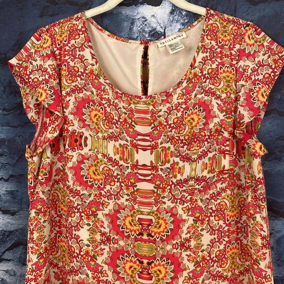 Artisan Floral Flowy Bright Multi Cottage core Dress - Picture 10 of 10